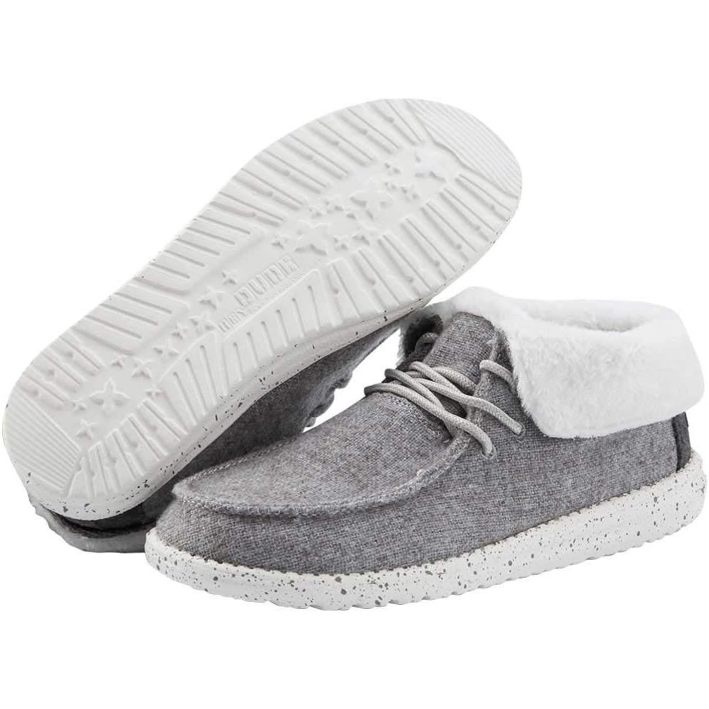 Hey Dude Wendy Boho Fleece Lined Grey Casual Shoes Women Size 5